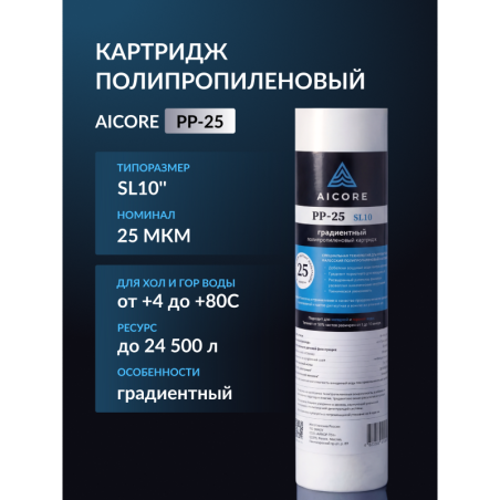 Картридж полипропиленовый AICORE PP-25 SL10
