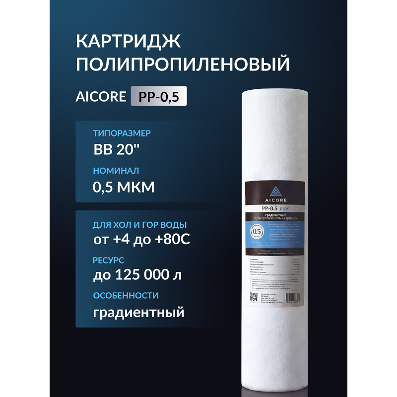 Картридж полипропиленовый AICORE PP-0,5 BB20