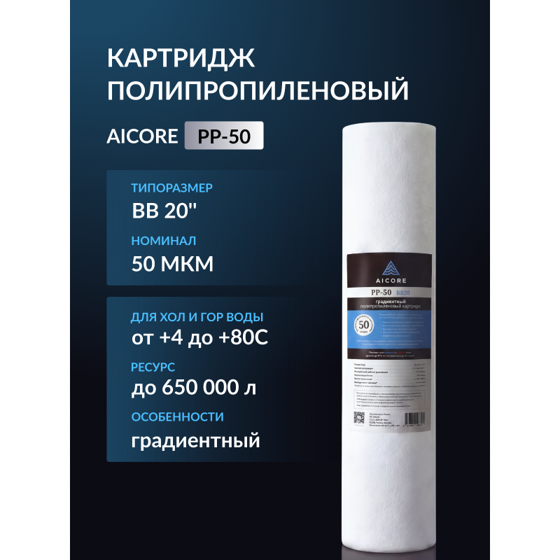 Картридж полипропиленовый AICORE PP-50 BB20
