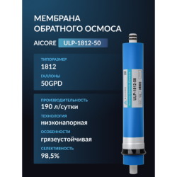 Мембрана обратного осмоса AICORE ULP-1812-50