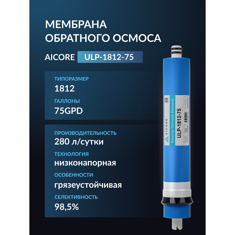 Мембрана обратного осмоса AICORE ULP-1812-75