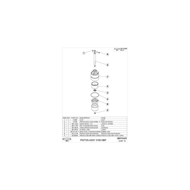 60113-01US Piston Assy 3150NBP