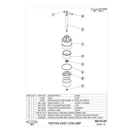 60113-01US Piston Assy 3150NBP