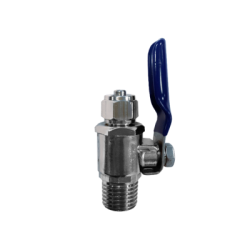 Врезка - запорный клапан 157-4 Brass ball valve - 1/4" tube O.D. use