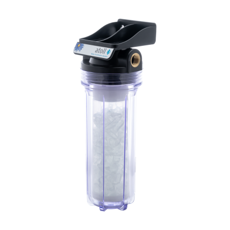 Корпус фильтра атолл Патриот SL10-3/4 прозрачный с картриджем PCCT (полифосфат)