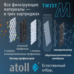 Прямоточная система обратного осмоса atoll Twist M (без крана)