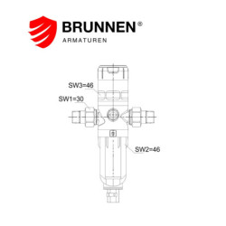 Сетчатый фильтр с редуктором давления Brunnen FD07-1/2C 