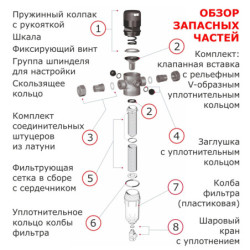 Сетчатый фильтр с редуктором давления Brunnen FD07-1/2C 